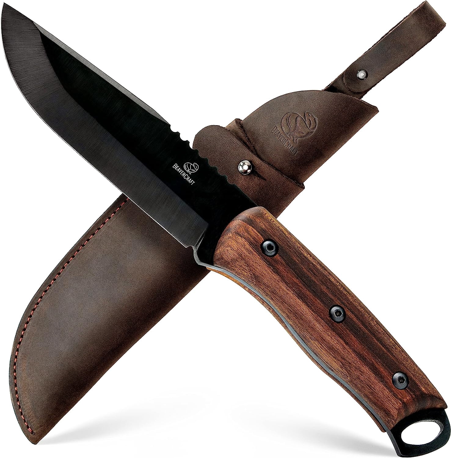 Beavercraft Fixed Tactical Knife with Sheath