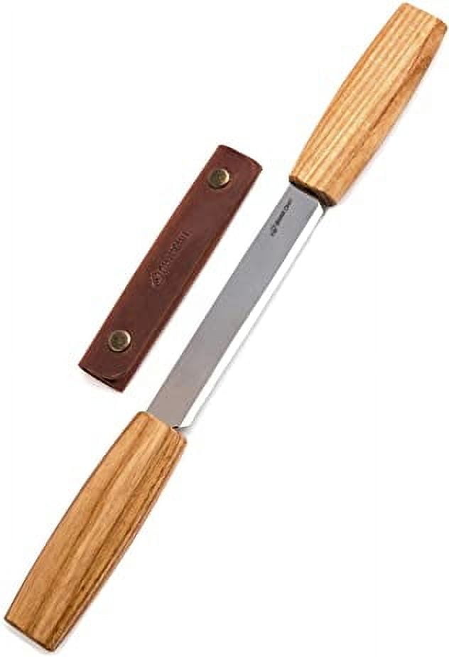 BeaverCraft DK2s Draw Knife with Leather Sheath Woodworking Tool 4.3" Drawknife Wood Carving Tools Wood Draw Knife Woodworking Whittling Tools