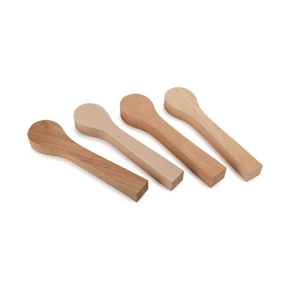 BeaverCraft Mini Spoon Blank Set Elm, Euto-Walnut, Maple and Alder 4 Piece