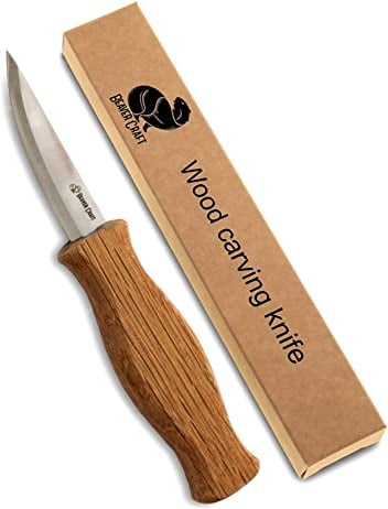 Straight Knives for Wood Carving 2 Blade, Whittling Knife Ergonomic Handle
