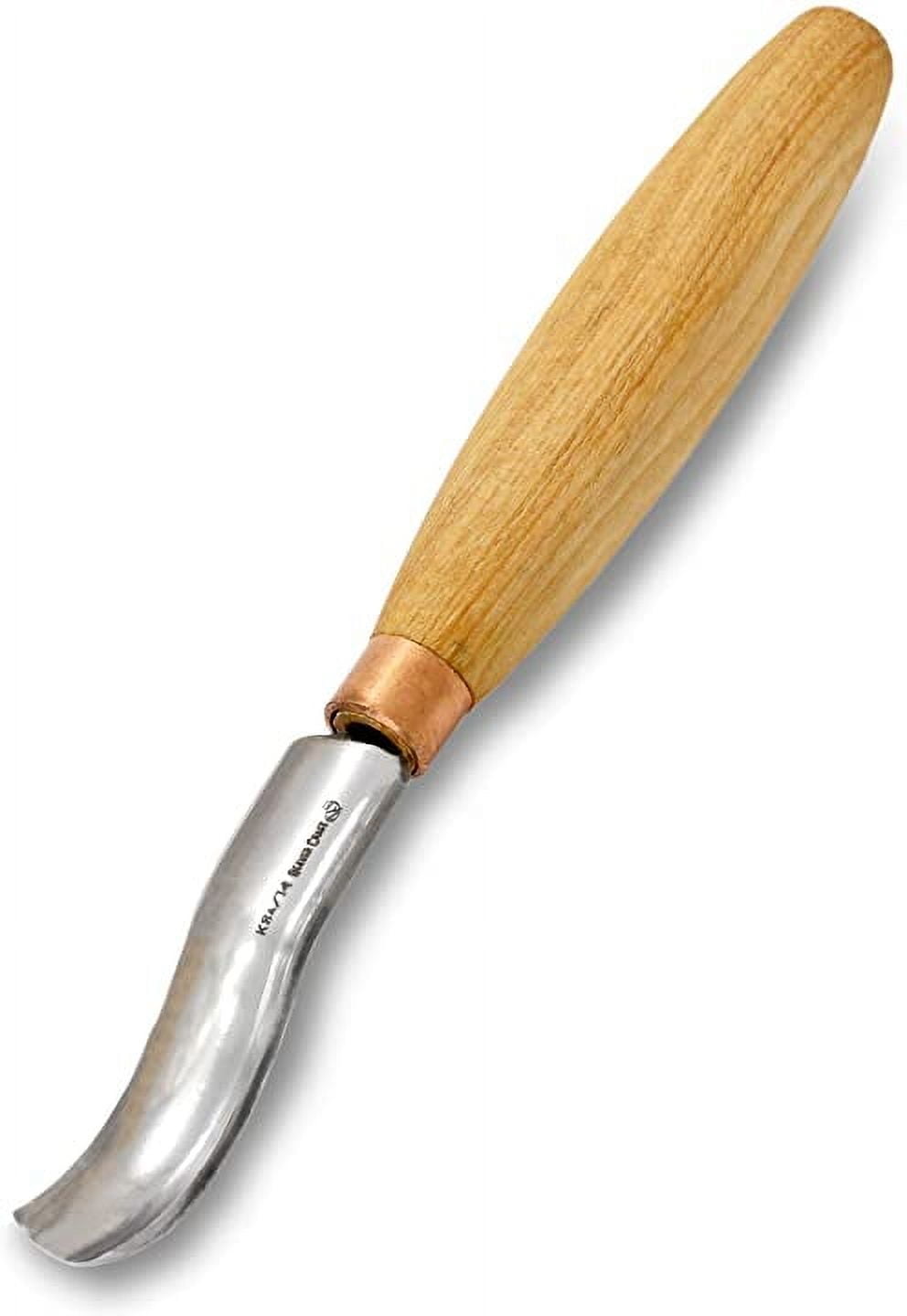 BeaverCraft, Wood Carving Bent Gouge K8a/14 0.55" - Spoon Carving Tools - Woodworking Hand Chisel Compact Wood Carving Knife for Beginners and Profi - Hobbies for Adults and Kids - Carbon Steel Blade