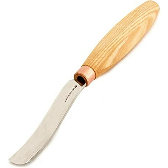 BeaverCraft Wood Spoon Carving Gouge Compact Chisel K6L/15 Wood Carving Tools Bowl Carving Carbon Steel Blade Wood Handle Radial Gouge Knife Hard and Soft Woods Compact Bent Gouge