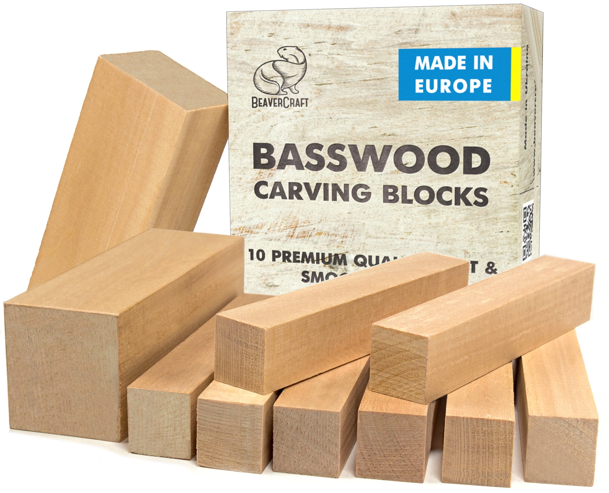 Beavercraft BW10 Basswood Carving Blocks Set - Basswood for Wood Carving -  Wood Blocks - Whittling Wood Carving Wood Blocks for Carving 