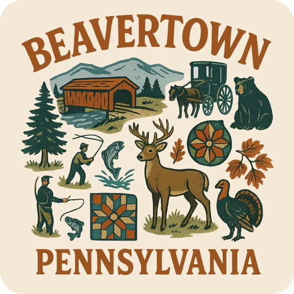Beavertown Pennsylvania Keepsakes Souvenir Vinyl Sticker – Destination Travel Keepsake Collectible (4-Inches Wide)