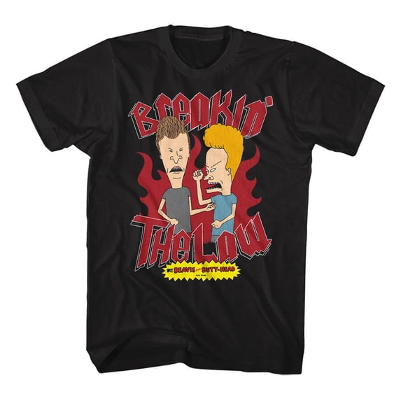 Beavis And Butt-Head Breakin The Law Black Adult T-Shirt 4Xl