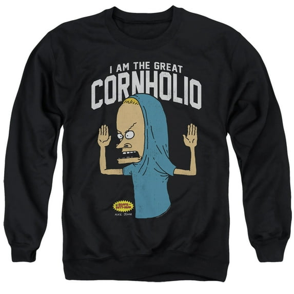 Beavis And Butthead Cornholio Unisex Adult Crewneck Sweatshirt (3X-Large) Black