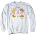 thumbnail image 1 of Beavis And Butthead Heads In Ovals Unisex Adult Crewneck Sweatshirt (Large) White, 1 of 1