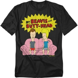 Men's Beavis and Butt-Head Nerd Glasses Graphic Tee Charcoal