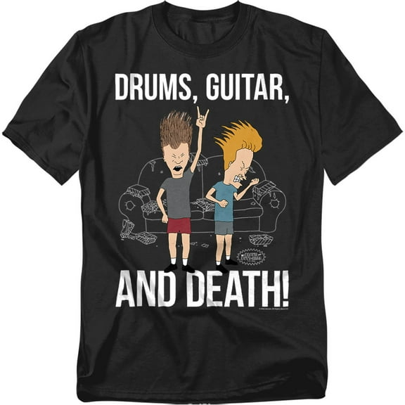 Beavis And Butthead T-Shirt Drums, Guitar, And Death Unisex Graphic Tee for Men & Women