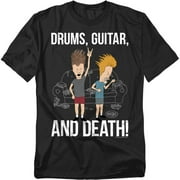 Beavis And Butthead T-Shirt Drums, Guitar, And Death Unisex Graphic Tee for Men & Women