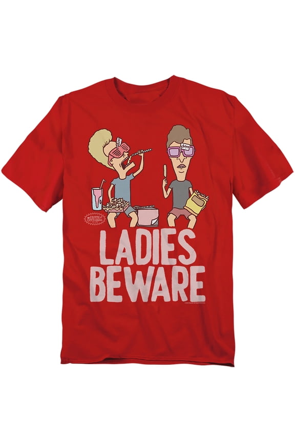Beavis And Butthead T-Shirt Mtv Ladies, Beware Unisex Graphic Tee for Men & Women