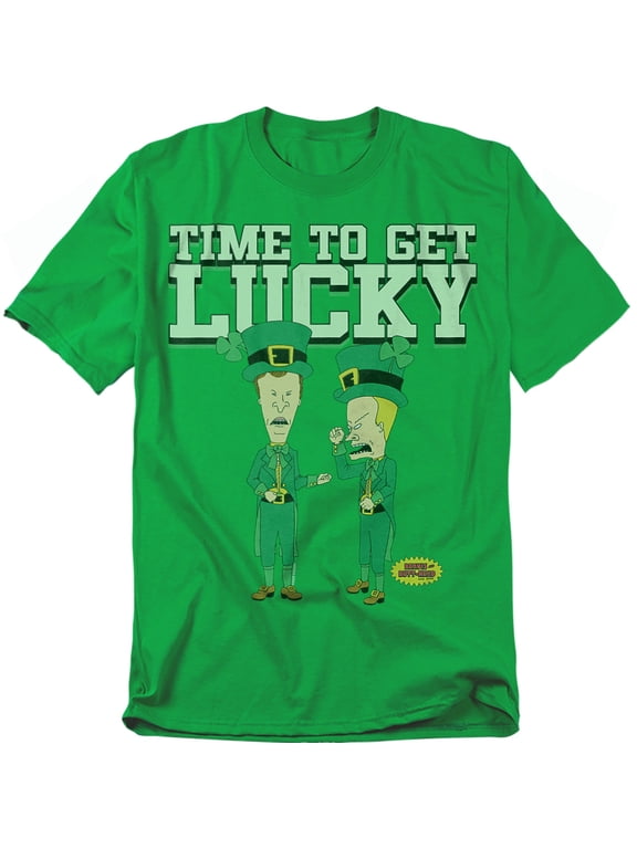 Beavis And Butthead T-Shirt St. Patrick'S Day Getting Lucky Unisex Graphic Tee for Men & Women
