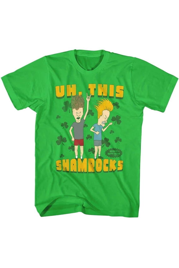 Beavis and Butthead Uh This Shamrocks Men's T Shirt (Green, Adult2XL)