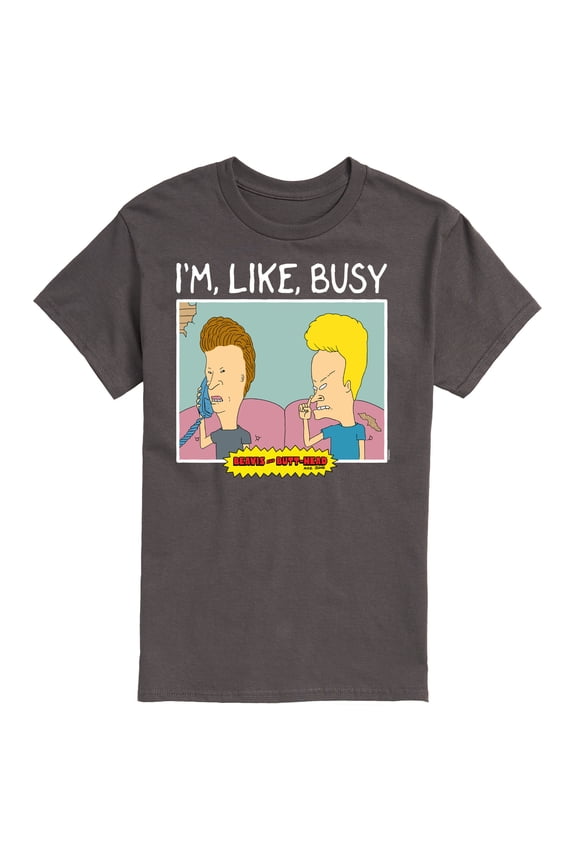 Beavis & Butthead - I'm Like Busy - Men's Short Sleeve Graphic T-Shirt
