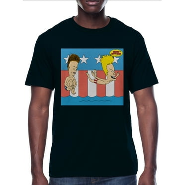 Beavis & Butthead, Men's & Big Men's Graphic Tee Shirt, 'Merica Patriotic Americana July 4th, Sizes XS-5XL