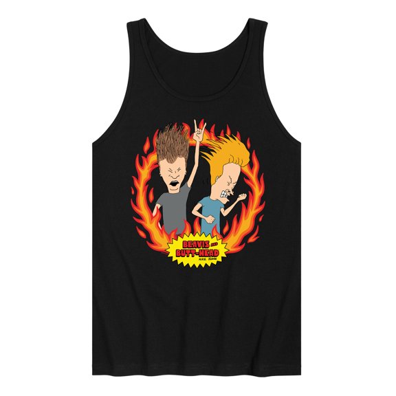 Beavis & Butthead - Rock Flames - Men's Jersey Tank Top