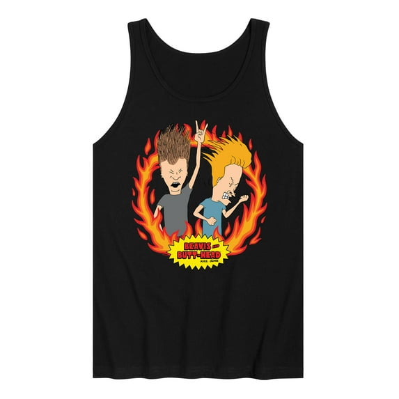 Beavis & Butthead - Rock Flames - Men's Jersey Tank Top