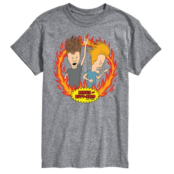 Beavis & Butthead - Rock Flames - Men's Short Sleeve Graphic T-Shirt