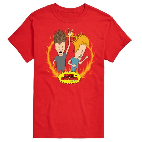Beavis & Butthead - Rock Flames - Men's Short Sleeve Graphic T-Shirt