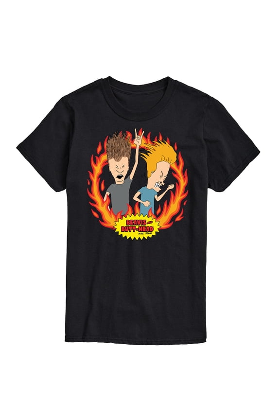 Beavis & Butthead - Rock Flames - Men's Short Sleeve Graphic T-Shirt