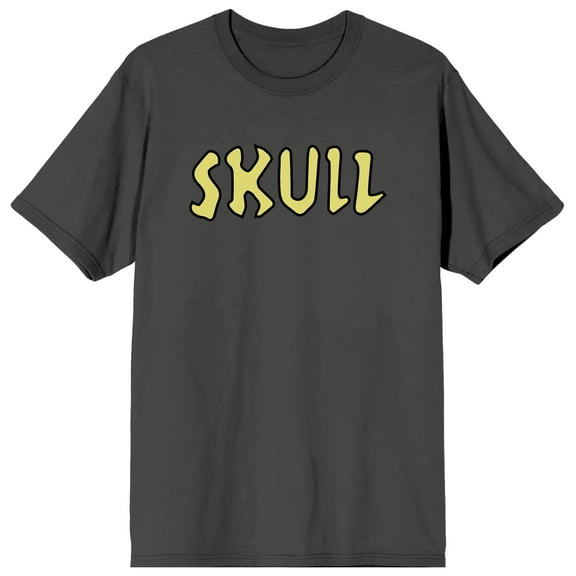 Beavis & Butthead Skull Adult Charcoal Crew Neck Short Sleeve T-shirt-XL