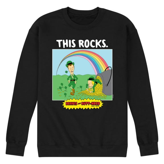 Beavis & Butthead - This Rocks St Patricks - Men's Crew Neck Fleece Pullover