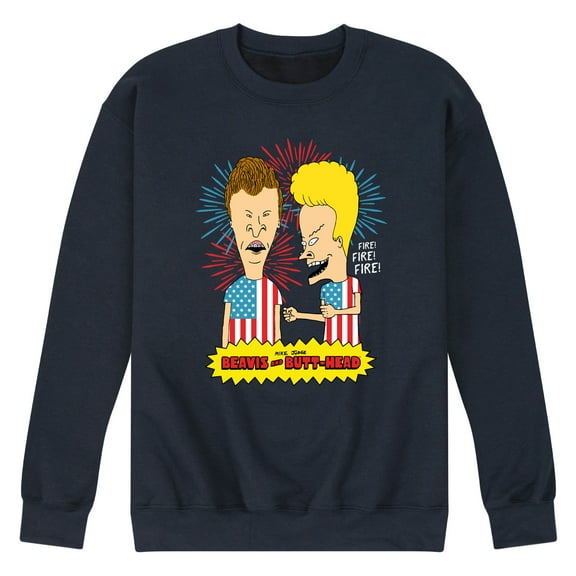 Beavis & Butthead - USA Fire - Men's Crew Neck Fleece Pullover