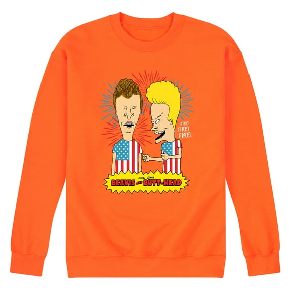 Beavis & Butthead - USA Fire - Men's Crew Neck Fleece Pullover