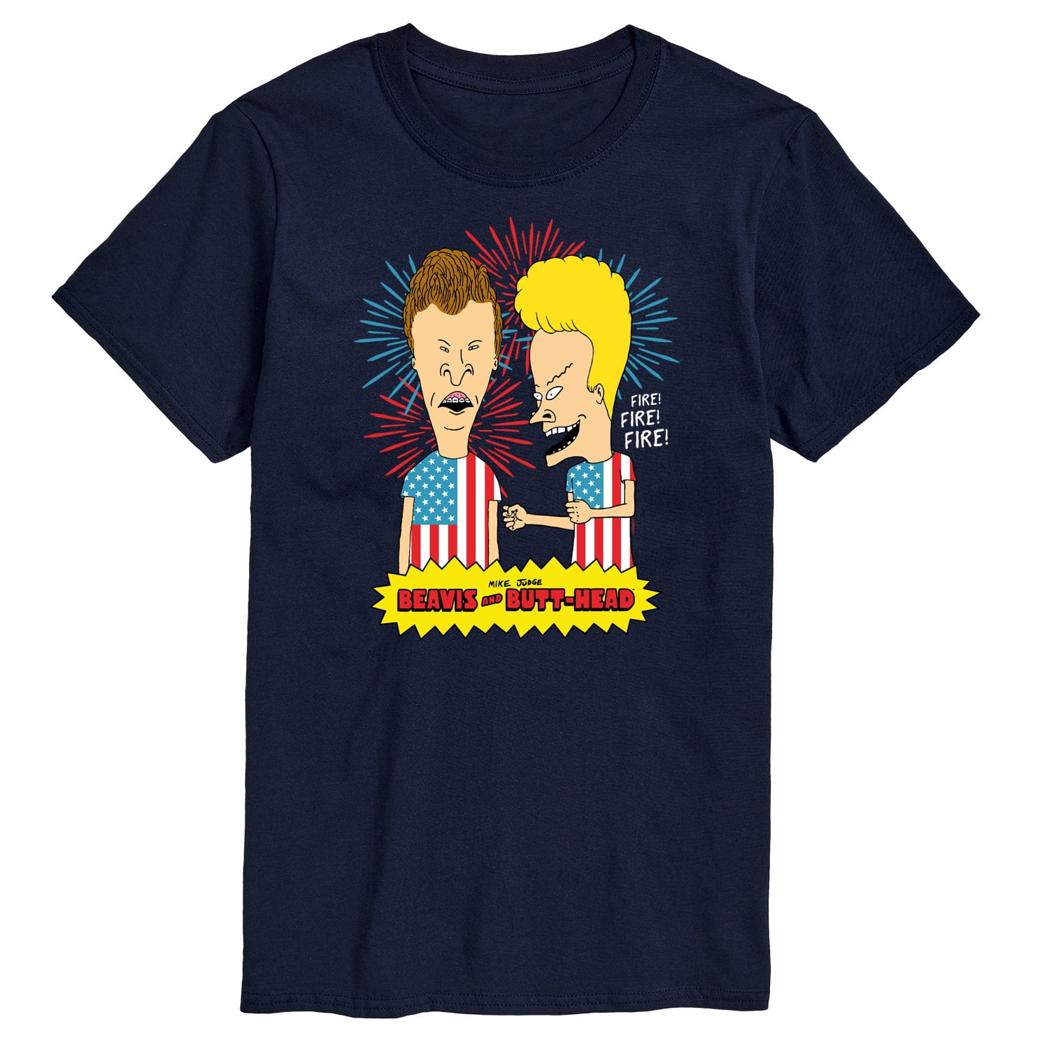 Beavis Butthead USA Fireworks 4th of July Men s Short Sleeve Graphic T Shirt
