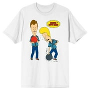 Beavis & Butthead With Bowling Ball Crew Neck Short Sleeve Men's White T-shirt-Medium