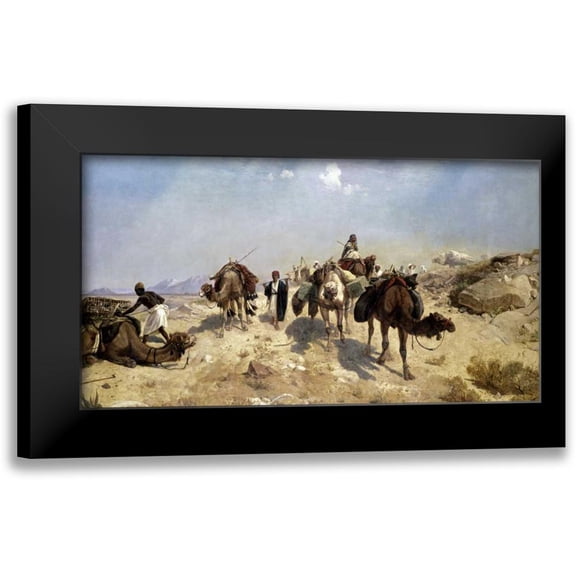 Beavis, Richard 14x9 Black Modern Framed Museum Art Print Titled - Bedouin Caravan