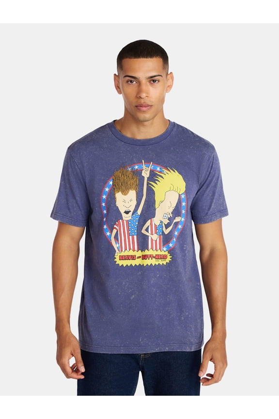 Beavis and Butt-Head Men's & Big Men's Americana Graphic Tee, Sizes XS-5XL