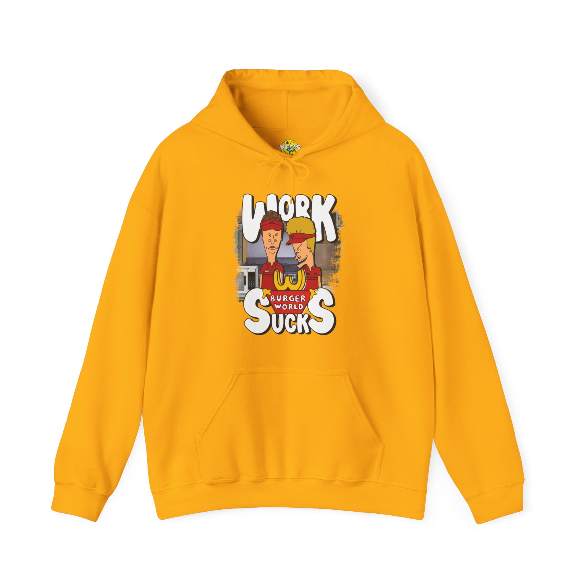Beavis and Butt-Head Work Sucks Hoodie - 90s Nostalgia - Walmart.com