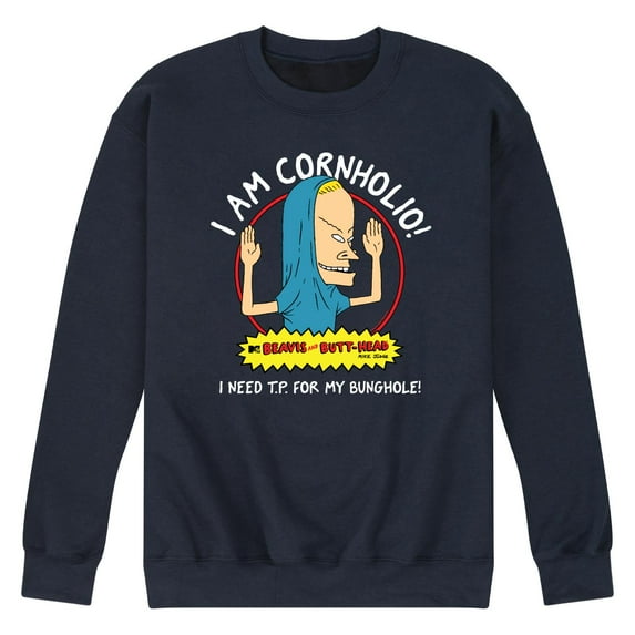 Beavis and Butthead - Beavis and Butthead Designs - Men's Crew Neck Fleece Pullover
