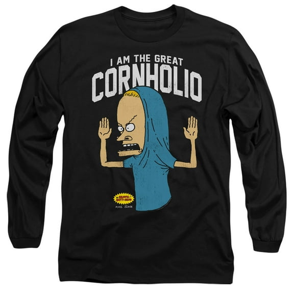 Beavis and Butthead Cornholio Unisex Adult Long-Sleeve T Shirt (2X-Large) Black