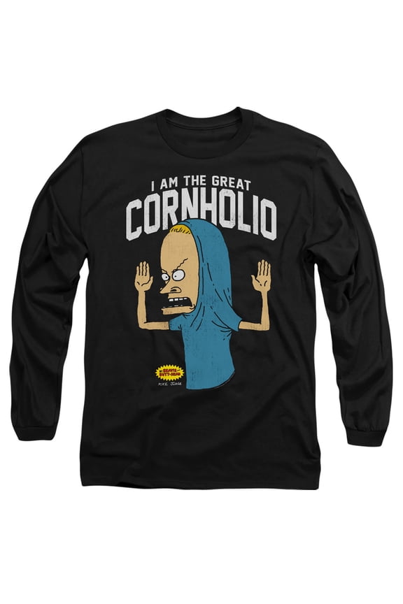 Beavis and Butthead Cornholio Unisex Adult Long-Sleeve T Shirt (Large) Black