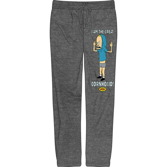 Beavis and Butthead I Am the Great Cornholio! Adult Men's Gray Graphic Sleep Pajama Pants - L