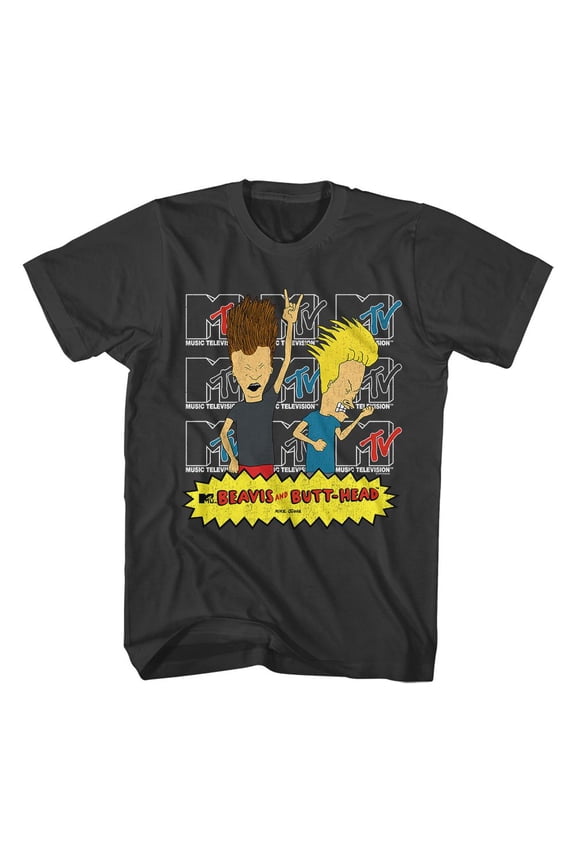 Beavis And Butt-Head Logos Smoke Adult T-Shirt Xl