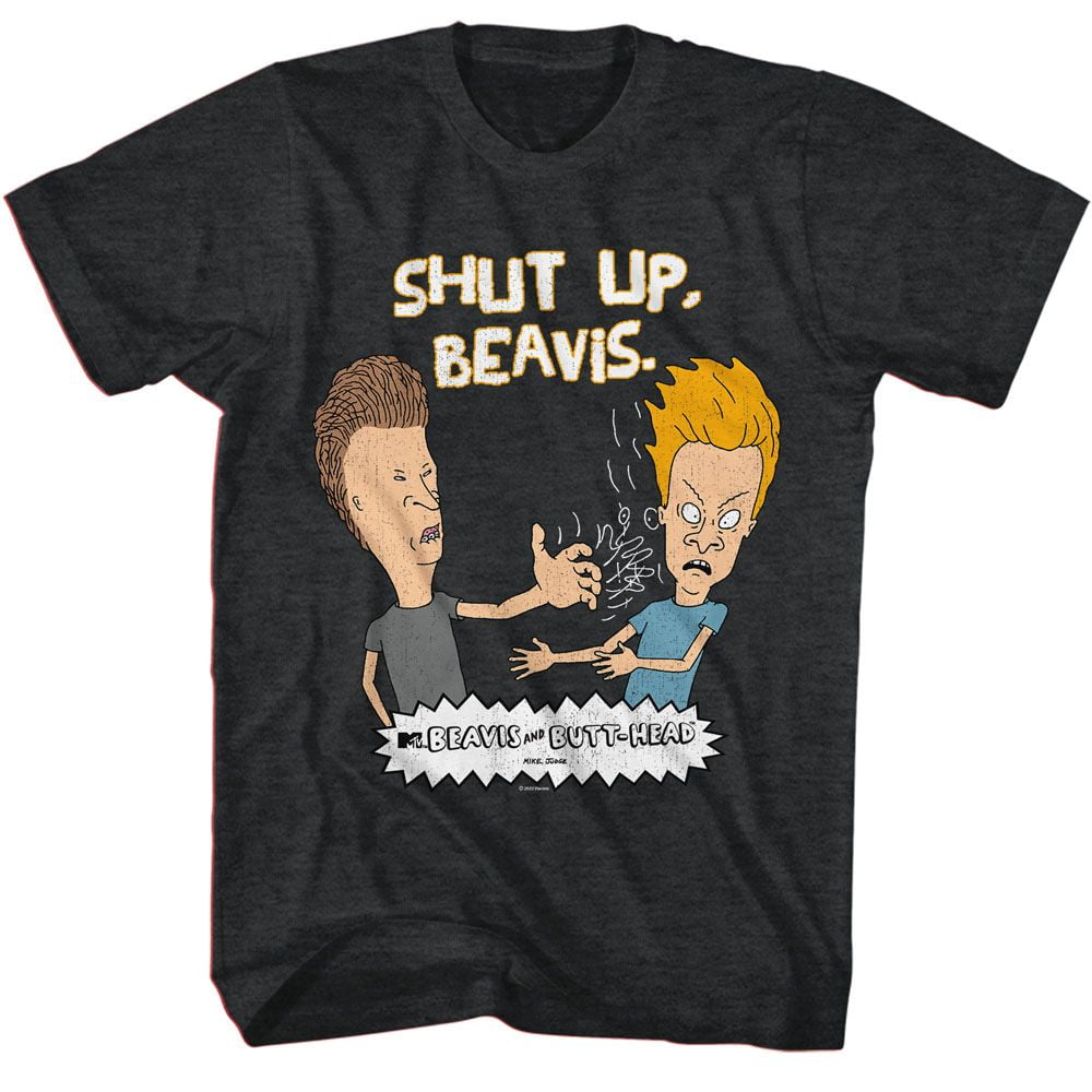 Beavis and Butt-Head ツアーTシャツ Beavis and Butt-Head Shut Up Beavis Black Heather T-Shirt
