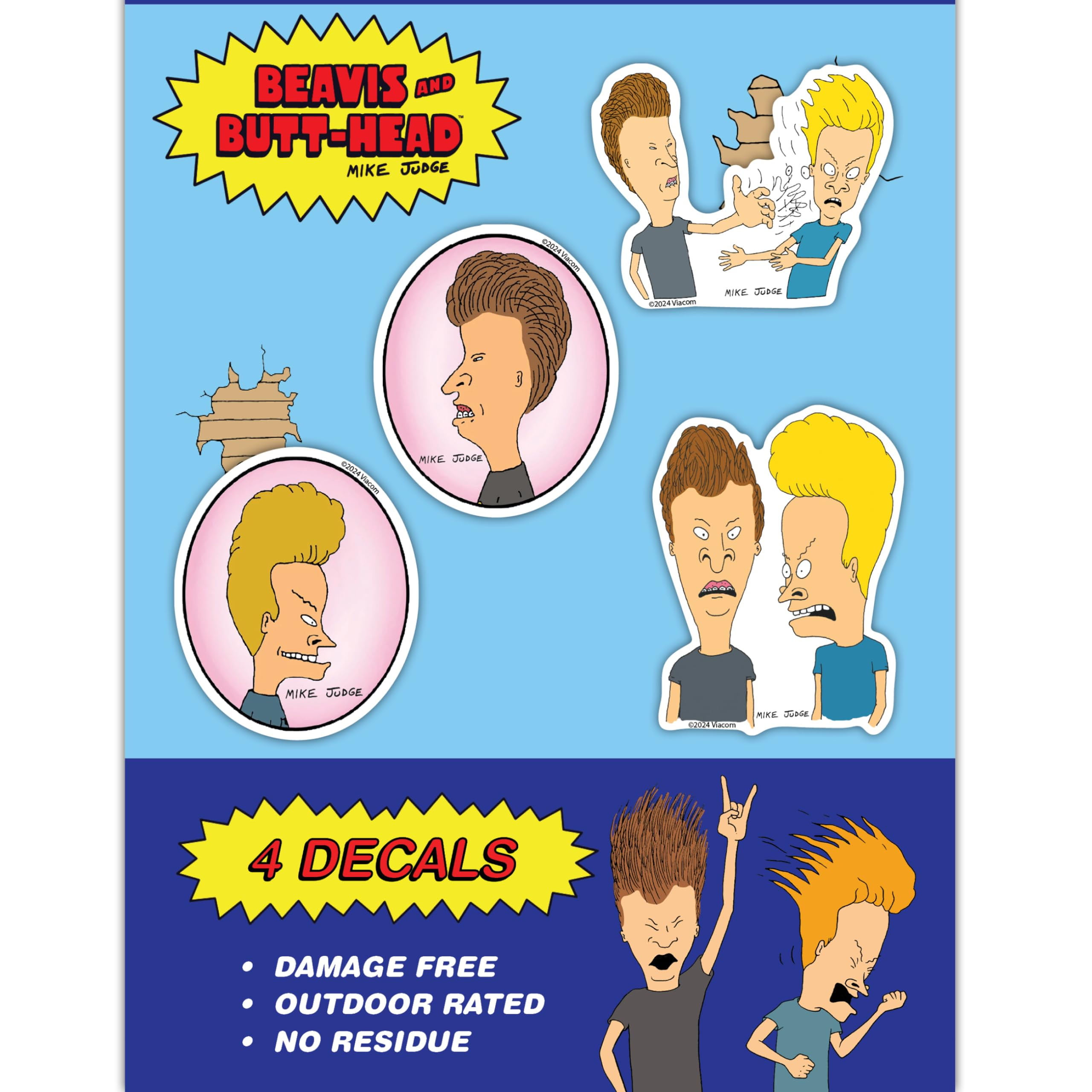 Beavis and Butthead Vinyl Decals - Set of 4 Waterproof Outdoor Car ...