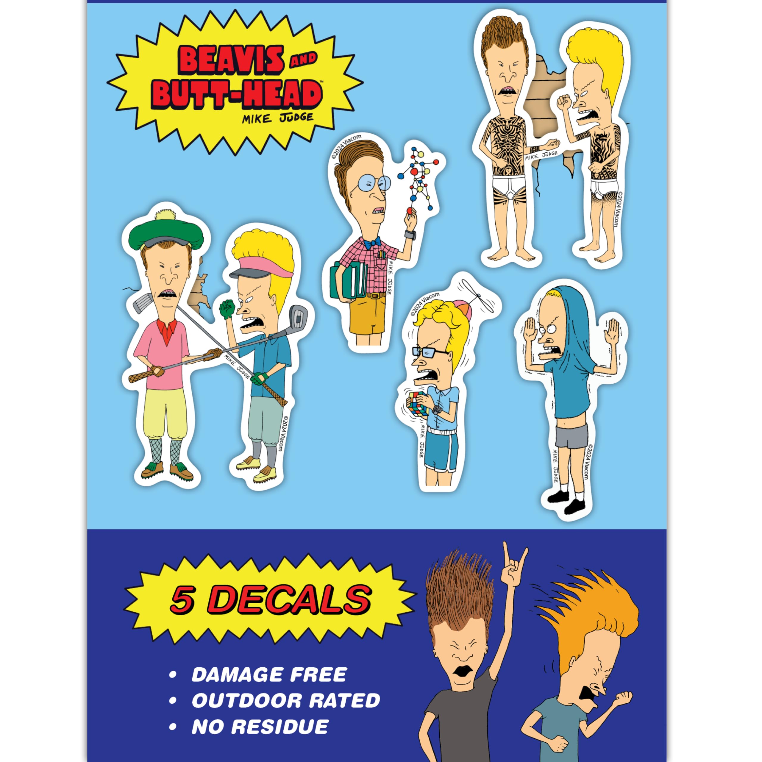 Beavis and Butthead Vinyl Decals - Set of 5 Waterproof Outdoor Car ...