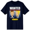 thumbnail image 1 of Beavis and Butthead Wanted Poster MTV Cartoon Mens Navy Graphic Tee Shirt-Small, 1 of 2