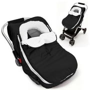 Beavtaens Winter Baby Car Seat Cover, Warm Cozy Breathable, Watreproof Carseat Canopy for Boys, Infant, Black
