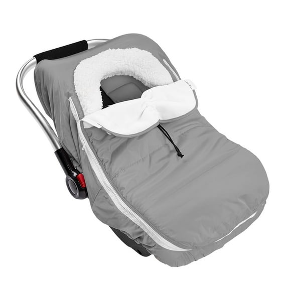 Beavtaens Winter Baby Car Seat Cover, Warm Cozy Breathable, Watreproof Carseat Canopy for Boys, Infant, Grey