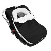 Beavtaens Winter Baby Car Seat Cover, Warm Cozy Breathable, Watreproof Carseat Canopy for Boys, Infant, Black