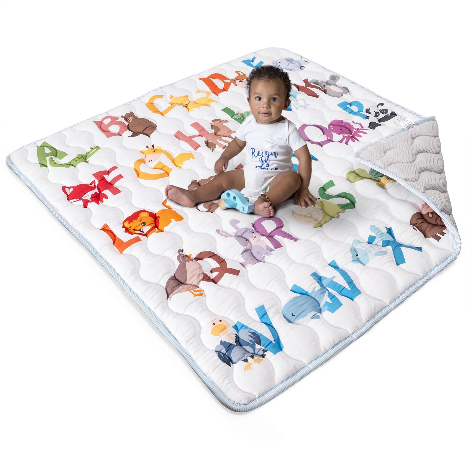 Beavtaens Baby Play Mat for Floor, Fits 50x50 Playpen, Non-Slip, Soft for Infants, 0-4 Years, Animal