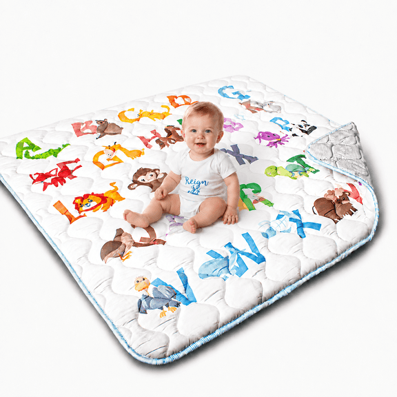 Beavtaens Baby Play Mat for Floor, Fits 50" x 50" Playpen, Non-Slip, Soft for Infants, Animal