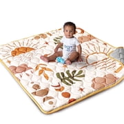Beavtaens Baby Play Mat for Floor, Fits 50x50 Playpen, Non-Slip, Soft for Infants, 0-4 Years, Nature
