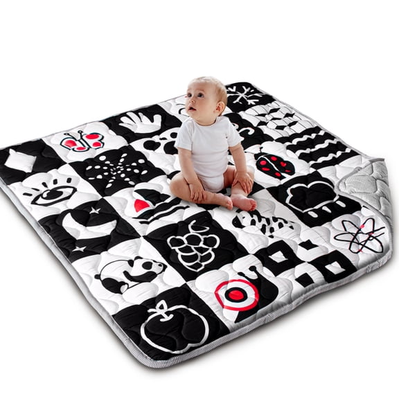 Beavtaens Baby Play Mat, Thickened Playmat Fits 50" x 50" Playpen, Upgraded Non-Slip, Soft for Infants, Contrast