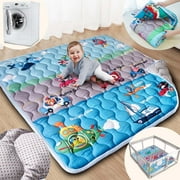 Beavtaens Baby Play Mat for Floor, Fits 50x50 Playpen, Non-Slip, Soft for Infants, 0-4 Years (Vehicles)